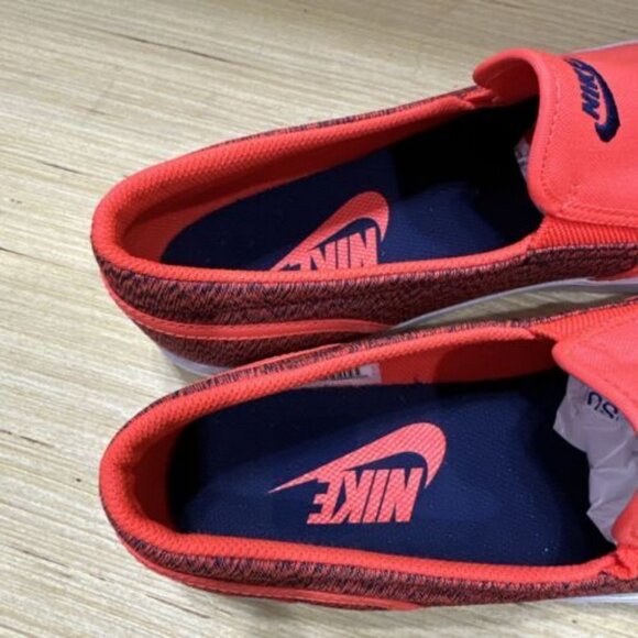 Nike Womens Toki Slip On Canvas Shoe Pink Sz 11 - Orange/Salmon Loafer Casual - Picture 5 of 7